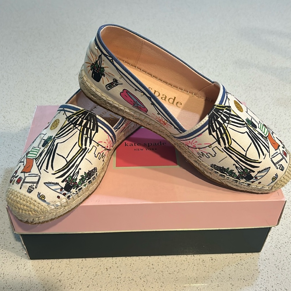 New Kate Spade Rooftop Canvas Espadrille Flats!